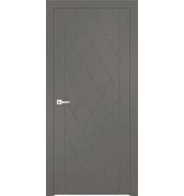 Дверь межкомнатная Севилья-10 Эмалит, Софт графит, глухая, кромка алюминиевая в цвет полотна, каркасно-щитовая
