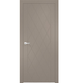 Дверь межкомнатная Севилья-10 Эмалит, Софт мокко, глухая, кромка алюминиевая в цвет полотна, каркасно-щитовая