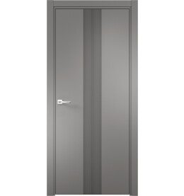 Дверь межкомнатная Севилья-16 Эмалит, Софт графит, глухая, кромка алюминиевая в цвет полотна, каркасно-щитовая
