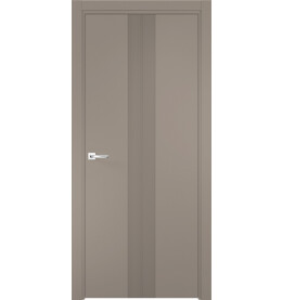 Дверь межкомнатная Севилья-16 Эмалит, Софт мокко, глухая, кромка алюминиевая в цвет полотна, каркасно-щитовая