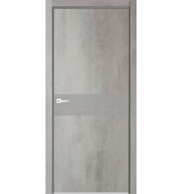 Дверь межкомнатная Севилья-17 Эмалит, Бетон светлый, глухая, кромка алюминиевая в цвет полотна, каркасно-щитовая