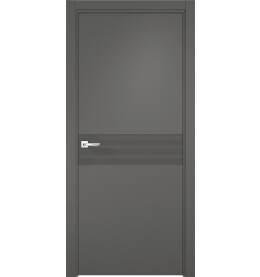 Дверь межкомнатная Севилья-17 Эмалит, Софт графит, глухая, кромка алюминиевая в цвет полотна, каркасно-щитовая