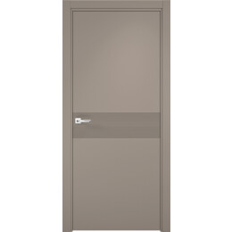 Дверь межкомнатная Севилья-17 Эмалит Софт мокко, глухая, кромка алюминиевая в цвет полотна, каркасно-щитовая
