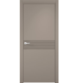 Дверь межкомнатная Севилья-17 Эмалит, Софт мокко, глухая, кромка алюминиевая в цвет полотна, каркасно-щитовая