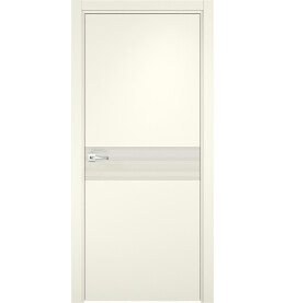 Дверь межкомнатная Севилья-17 Эмалит, Софт панакота, глухая, кромка алюминиевая в цвет полотна, каркасно-щитовая