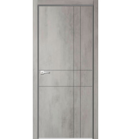 Дверь межкомнатная Севилья-2 Эмалит, Бетон светлый, глухая, кромка алюминиевая в цвет полотна, каркасно-щитовая