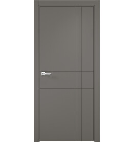Дверь межкомнатная Севилья-2 Эмалит, Софт графит, глухая, кромка алюминиевая в цвет полотна, каркасно-щитовая
