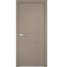 Дверь межкомнатная Севилья-2 Эмалит, Софт мокко, глухая, кромка алюминиевая в цвет полотна, каркасно-щитовая