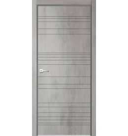 Дверь межкомнатная Севилья-20 Эмалит, Бетон светлый, глухая, кромка алюминиевая в цвет полотна, каркасно-щитовая