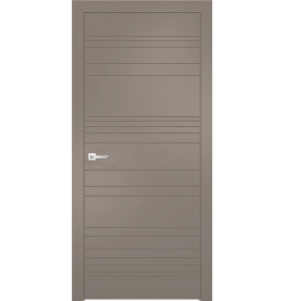 Дверь межкомнатная Севилья-20 Эмалит, Софт мокко, глухая, кромка алюминиевая в цвет полотна, каркасно-щитовая
