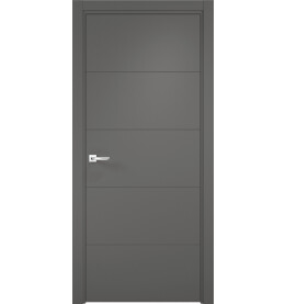 Дверь межкомнатная Севилья-21 Эмалит, Софт графит, глухая, кромка алюминиевая в цвет полотна, каркасно-щитовая