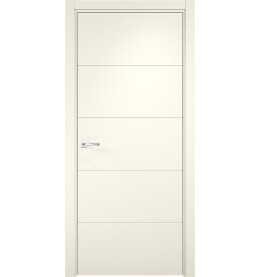 Дверь межкомнатная Севилья-21 Эмалит, Софт панакота, глухая, кромка алюминиевая в цвет полотна, каркасно-щитовая