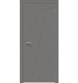 Дверь межкомнатная Севилья-26 Эмалит, Софт графит, глухая, кромка алюминиевая в цвет полотна, каркасно-щитовая