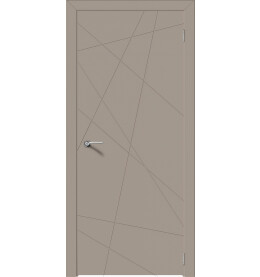 Дверь межкомнатная Севилья-26 Эмалит, Софт мокко, глухая, кромка алюминиевая в цвет полотна, каркасно-щитовая
