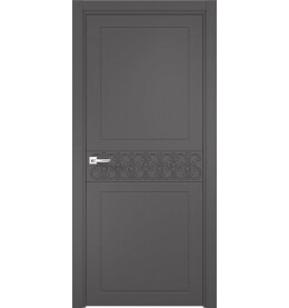 Дверь межкомнатная Севилья-7 Эмалит, Софт графит, глухая, кромка алюминиевая в цвет полотна, каркасно-щитовая