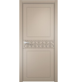 Дверь межкомнатная Севилья-7 Эмалит, Софт мокко, глухая, кромка алюминиевая в цвет полотна, каркасно-щитовая