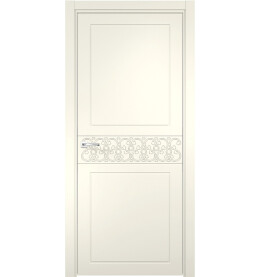 Дверь межкомнатная Севилья-7 Эмалит, Софт панакота, глухая, кромка алюминиевая в цвет полотна, каркасно-щитовая