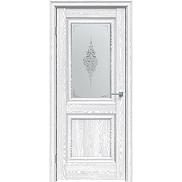 Дверь межкомнатная "Future-587" Дуб патина серый, стекло Сатин белый лак прозрачный