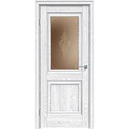 Дверь межкомнатная "Future-587" Дуб патина серый, стекло Сатин бронза лак прозрачный