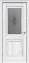 Дверь межкомнатная "Future-587" Дуб патина серый, стекло Сатин графит лак прозрачный