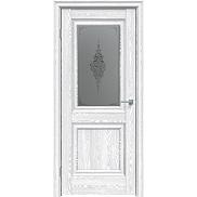 Дверь межкомнатная "Future-587" Дуб патина серый, стекло Сатин графит лак прозрачный