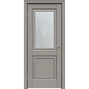 Дверь межкомнатная "Future-587" Дуб Серена каменно-серый, стекло  Сатин белый лак перламутр