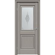 Дверь межкомнатная "Future-587" Дуб Серена каменно-серый, стекло Сатин белый лак прозрачный