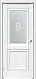 Дверь межкомнатная "Future-587" Дуб серена белый кристалл, стекло  Сатин белый лак перламутр