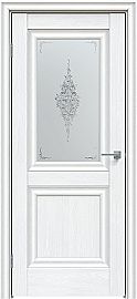 Дверь межкомнатная "Future-587" Дуб серена белый кристалл, стекло Сатин белый лак прозрачный
