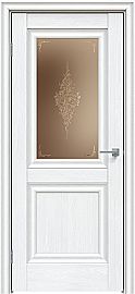 Дверь межкомнатная "Future-587" Дуб серена белый кристалл, стекло Сатин бронза лак прозрачный