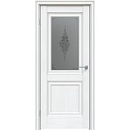 Дверь межкомнатная "Future-587" Дуб серена белый кристалл, стекло Сатин графит лак прозрачный
