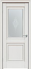 Дверь межкомнатная "Future-587" Дуб Серена светло-серый, стекло  Сатин белый лак перламутр