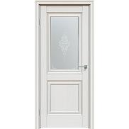 Дверь межкомнатная "Future-587" Дуб Серена светло-серый, стекло  Сатин белый лак перламутр