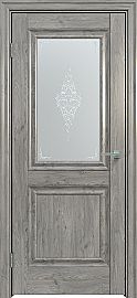 Дверь межкомнатная "Future-587" Дуб винчестер серый, стекло  Сатин белый лак перламутр