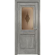 Дверь межкомнатная "Future-587" Дуб винчестер серый, стекло Сатин бронза бронзовый пигмент