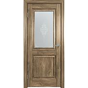 Дверь межкомнатная "Future-587" Дуб Винчестер трюфель, стекло  Сатин белый лак перламутр