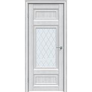Дверь межкомнатная Future-589 ПВХ, Дуб патина серый, остекленная, ромб, царговая