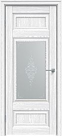 Дверь межкомнатная "Future-589" Дуб патина серый, стекло  Сатин белый лак перламутр