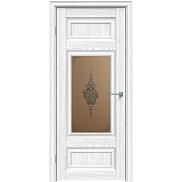 Дверь межкомнатная "Future-589" Дуб патина серый, стекло Сатин бронза лак прозрачный