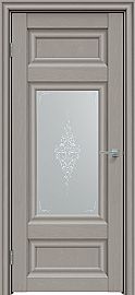 Дверь межкомнатная "Future-589" Дуб Серена каменно-серый, стекло  Сатин белый лак перламутр