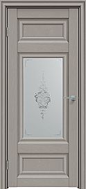 Дверь межкомнатная "Future-589" Дуб Серена каменно-серый, стекло Сатин белый лак прозрачный