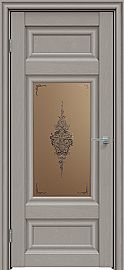 Дверь межкомнатная "Future-589" Дуб Серена каменно-серый, стекло Сатин бронза лак прозрачный