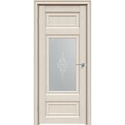 Дверь межкомнатная "Future-589" Дуб Серена керамика, стекло  Сатин белый лак перламутр