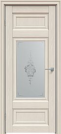 Дверь межкомнатная "Future-589" Дуб Серена керамика, стекло Сатин белый лак прозрачный