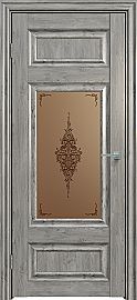 Дверь межкомнатная "Future-589" Дуб винчестер серый, стекло Сатин бронза бронзовый пигмент
