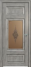Дверь межкомнатная "Future-589" Дуб винчестер серый, стекло Сатин бронза лак прозрачный