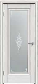 Дверь межкомнатная "Future-591" Дуб Серена светло-серый, стекло Сатин белый лак перламутр