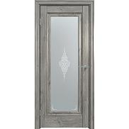 Дверь межкомнатная "Future-591" Дуб винчестер серый, стекло Сатин белый лак перламутр