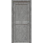 Дверь межкомнатная Future-601 ПВХ Бетон тёмно-серый, остекленная, зеркало, царговая
