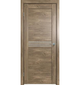 Дверь межкомнатная Future-601 ПВХ, Дуб Винчестер трюфель, остекленная, сатинат белый, царговая